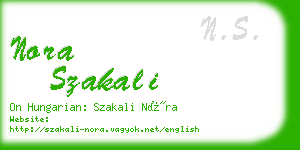 nora szakali business card